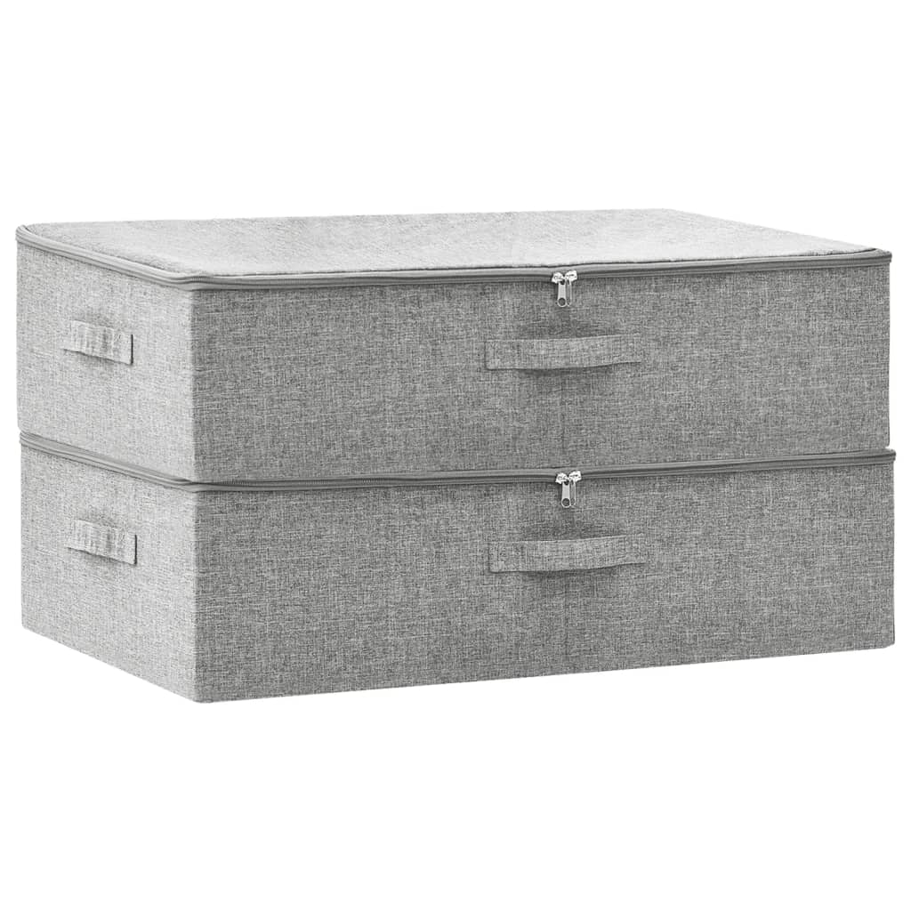 8720286505281_a_en_hd_1 vidaXL Storage Boxes 2 pcs Fabric 70x40x18 cm Grey - Image 2