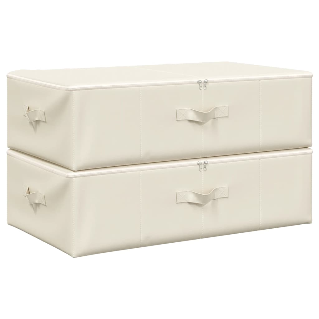 8720286505304_a_en_hd_1 vidaXL Storage Boxes 2 pcs Fabric 70x40x18 cm Cream - Image 2