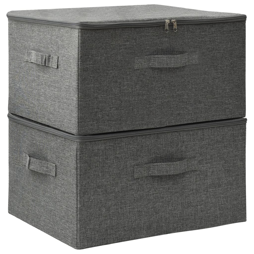 8720286505311_a_en_hd_1 vidaXL Storage Boxes 2 pcs Fabric 43x34x23 cm Anthracite - Image 2