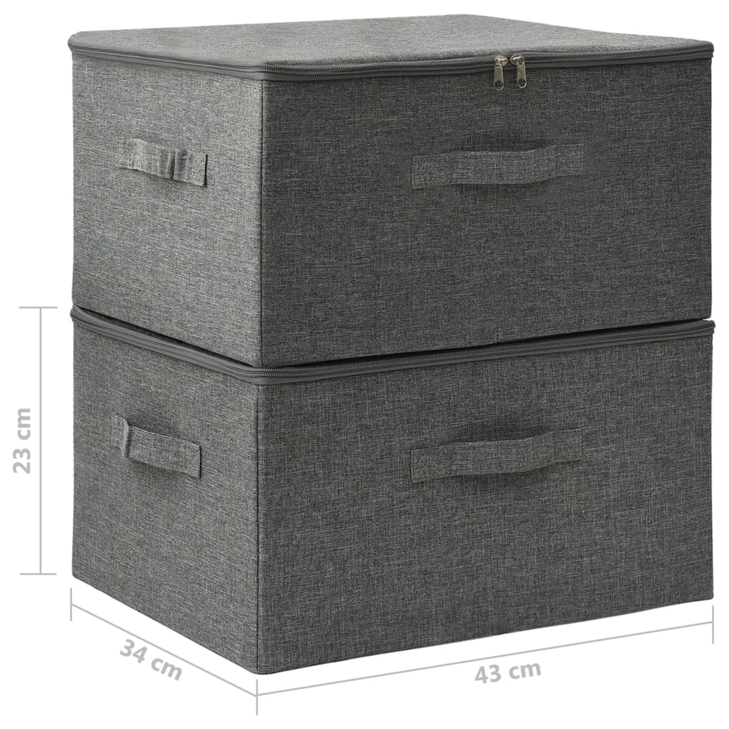 8720286505311_g_en_hd_9 vidaXL Storage Boxes 2 pcs Fabric 43x34x23 cm Anthracite - Image 11