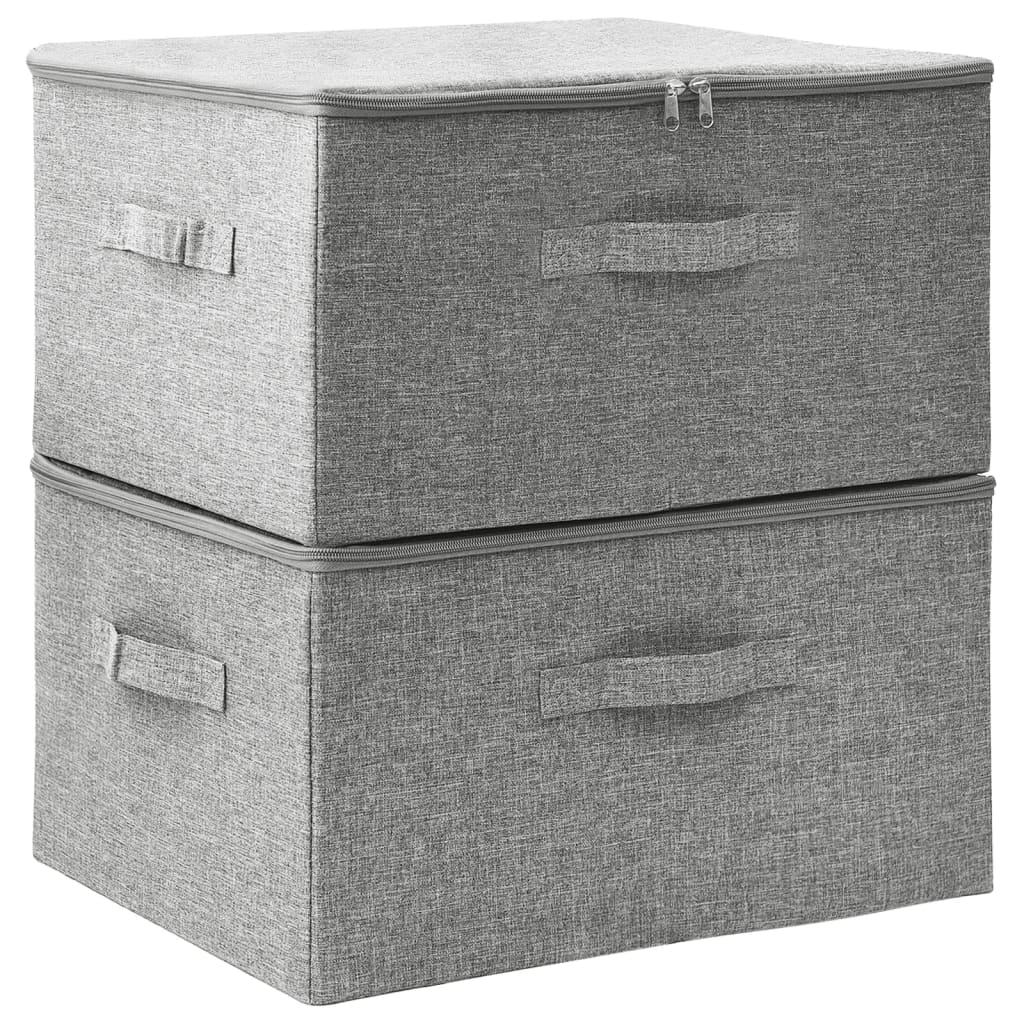 8720286505328_a_en_hd_1 vidaXL Storage Boxes 2 pcs Fabric 43x34x23 cm Grey - Image 2