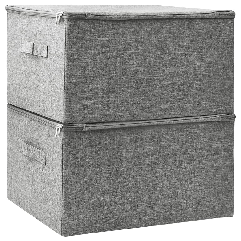 8720286505328_g_en_hd_2 vidaXL Storage Boxes 2 pcs Fabric 43x34x23 cm Grey - Image 4
