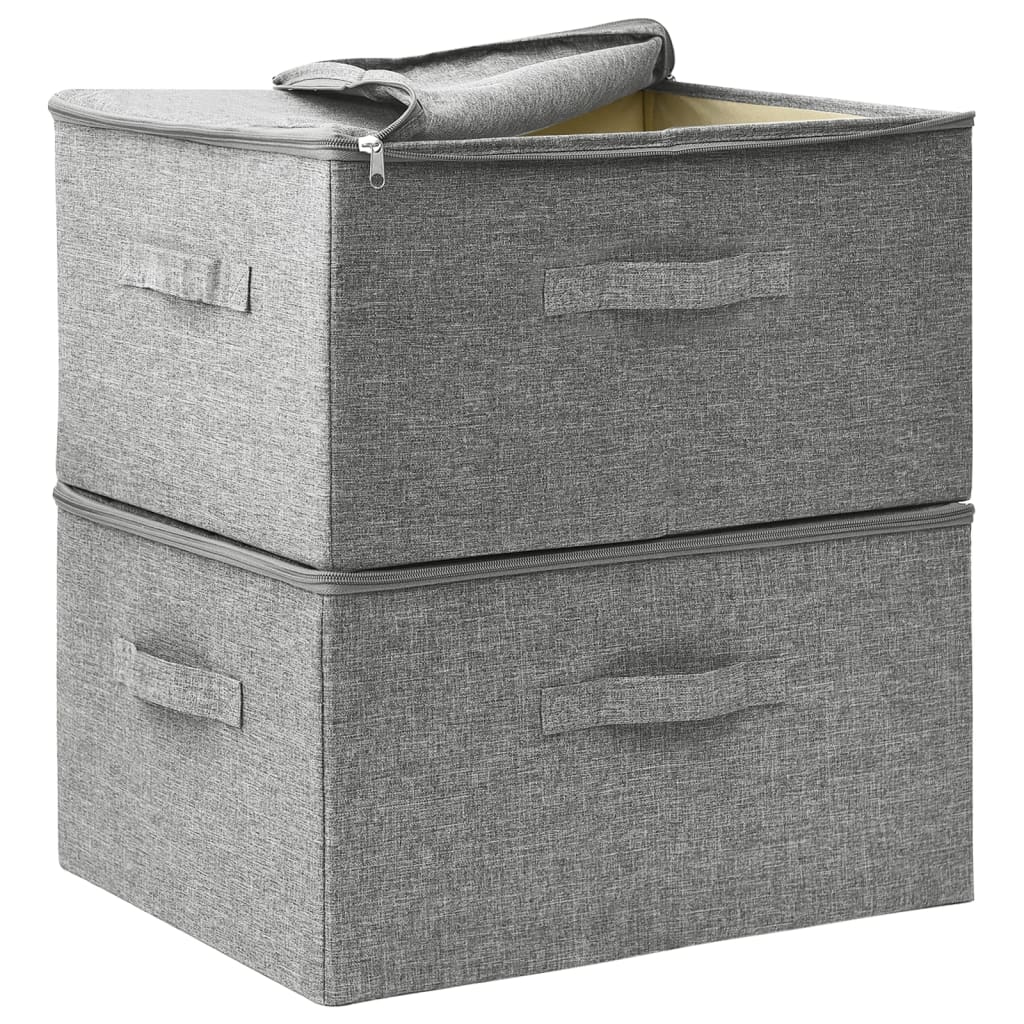 8720286505328_g_en_hd_4 vidaXL Storage Boxes 2 pcs Fabric 43x34x23 cm Grey - Image 6