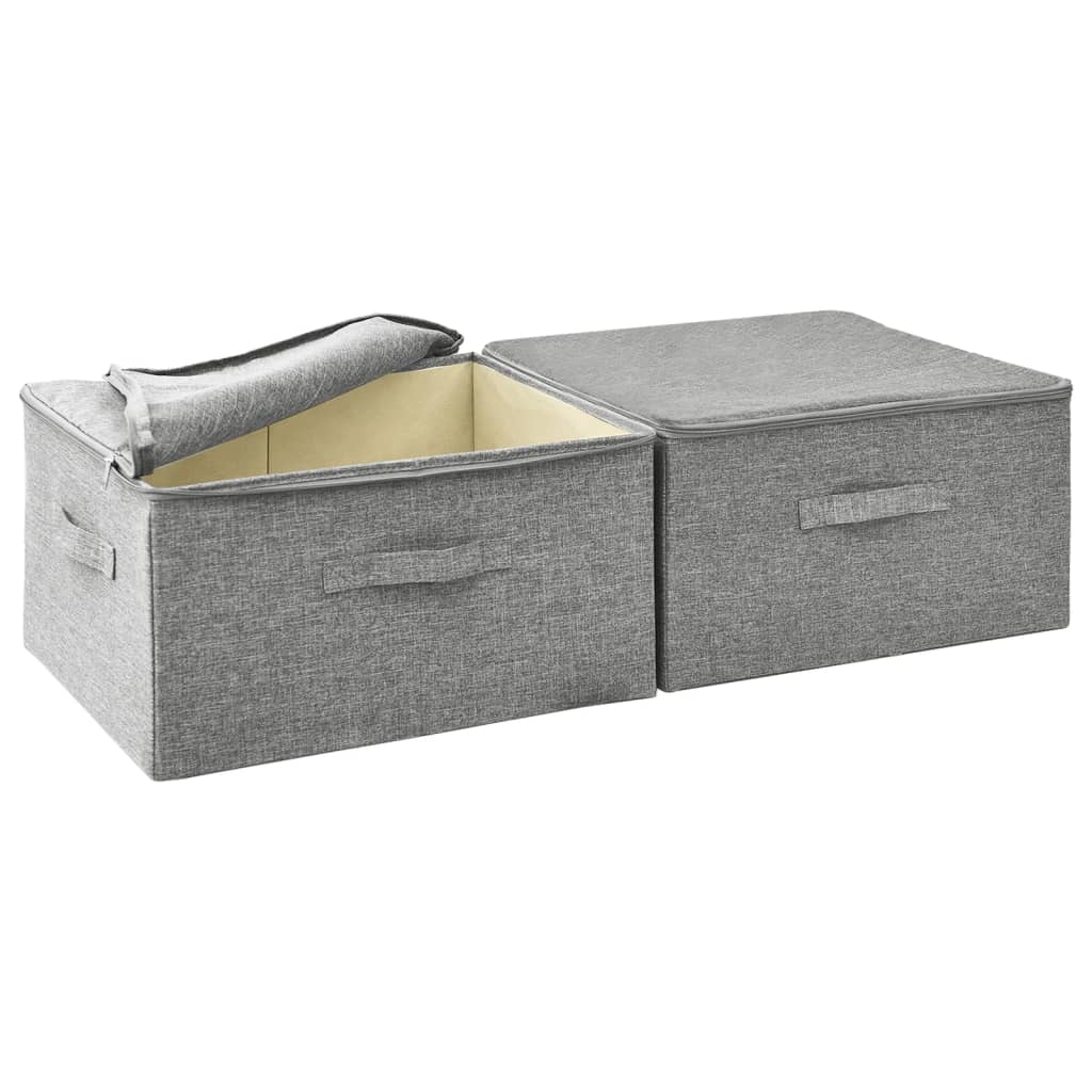 8720286505328_g_en_hd_5 vidaXL Storage Boxes 2 pcs Fabric 43x34x23 cm Grey - Image 7