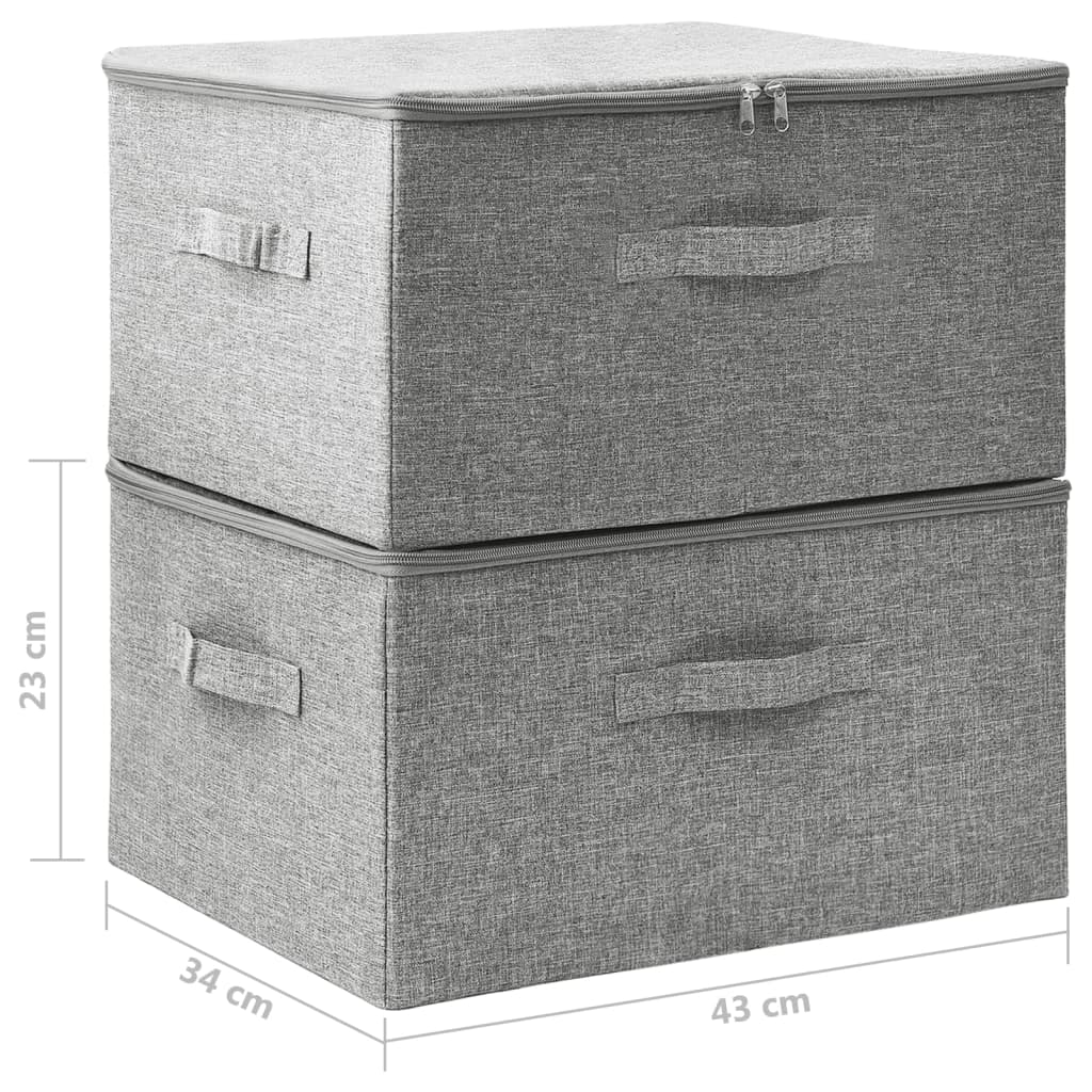 8720286505328_g_en_hd_9 vidaXL Storage Boxes 2 pcs Fabric 43x34x23 cm Grey - Image 11