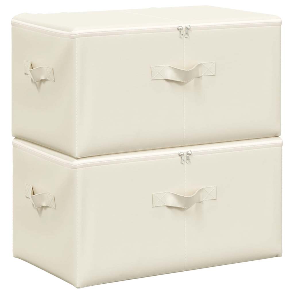 8720286505335_a_en_hd_1 vidaXL Storage Boxes 2 pcs Fabric 43x34x23 cm Cream - Image 2