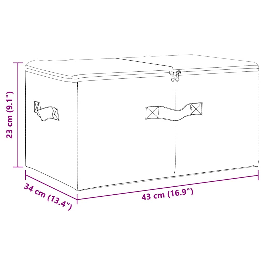 8720286505335_g_en_hd_9 vidaXL Storage Boxes 2 pcs Fabric 43x34x23 cm Cream - Image 11