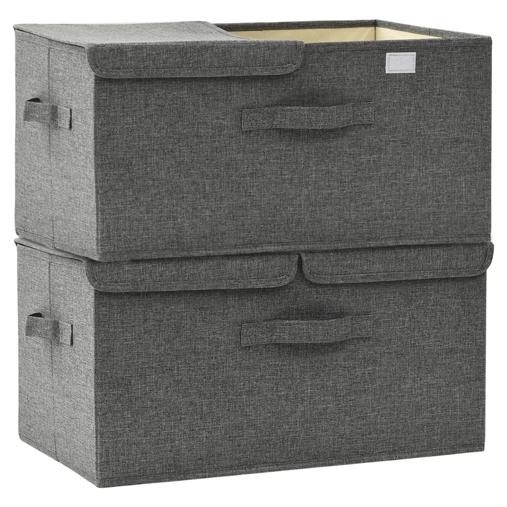 8720286505359_g_en_hd_4 vidaXL Storage Boxes 2 pcs Fabric 50x30x25 cm Anthracite - Image 6