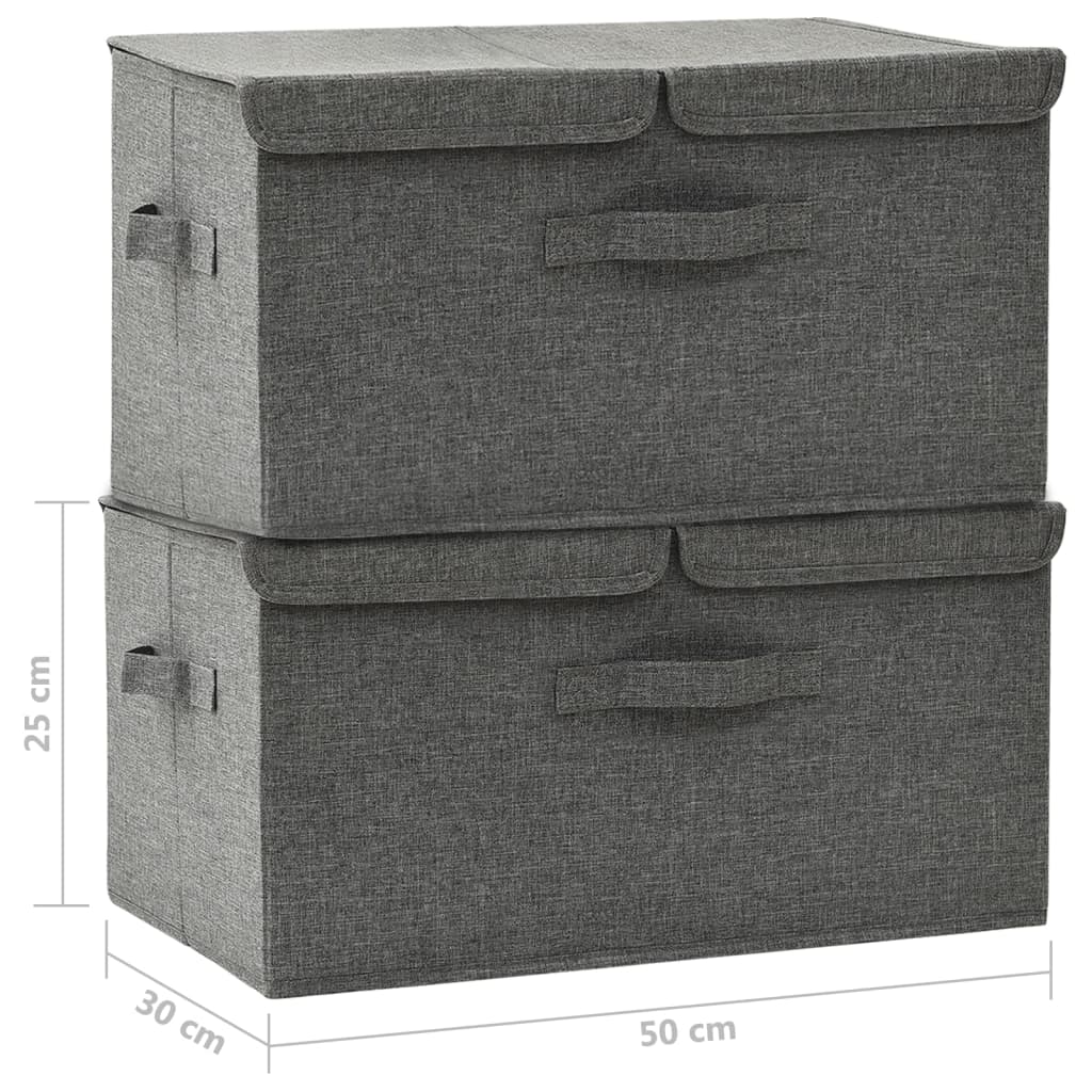 8720286505359_g_en_hd_9 vidaXL Storage Boxes 2 pcs Fabric 50x30x25 cm Anthracite - Image 11