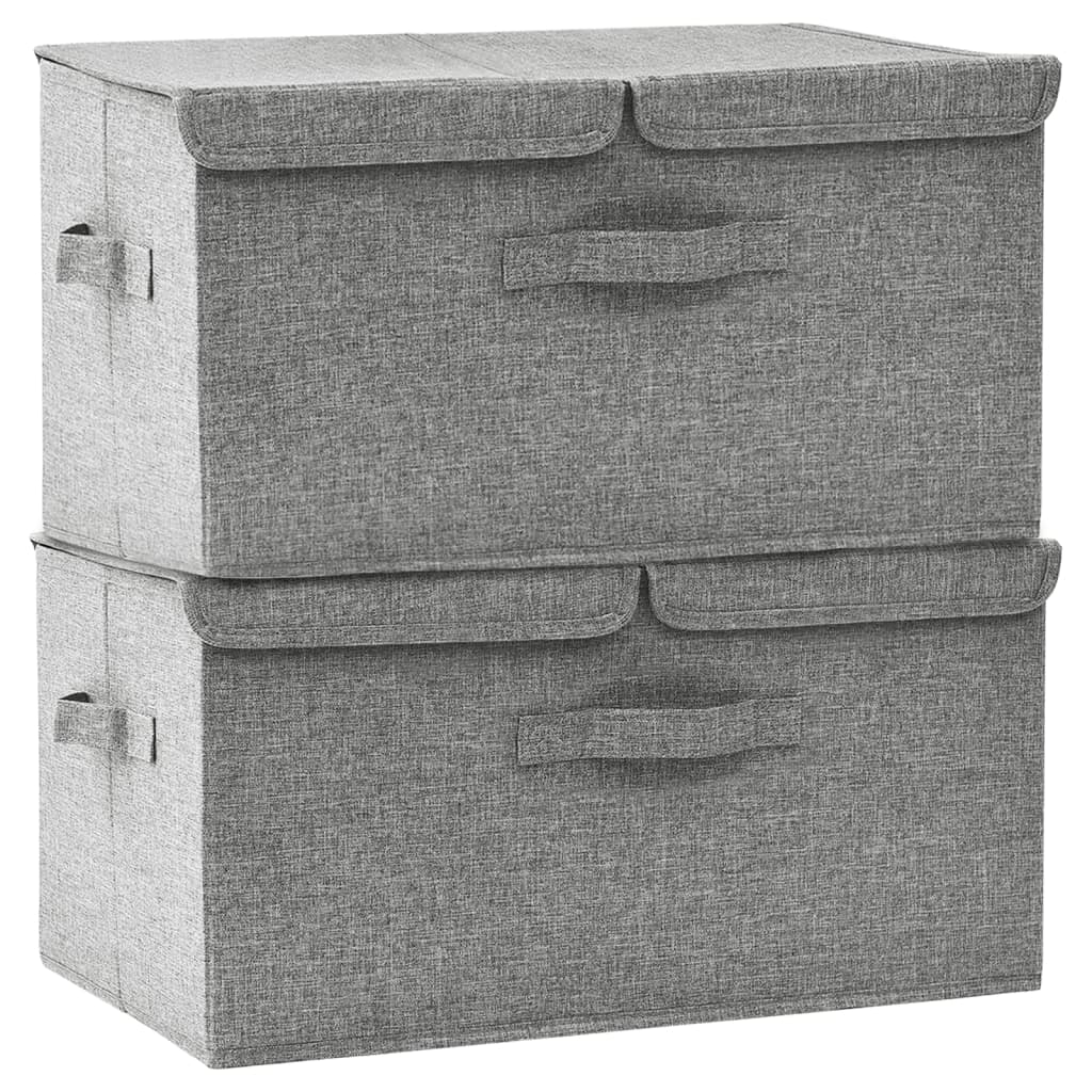 8720286505373_a_en_hd_1 vidaXL Storage Boxes 2 pcs Fabric 50x30x25 cm Grey - Image 2