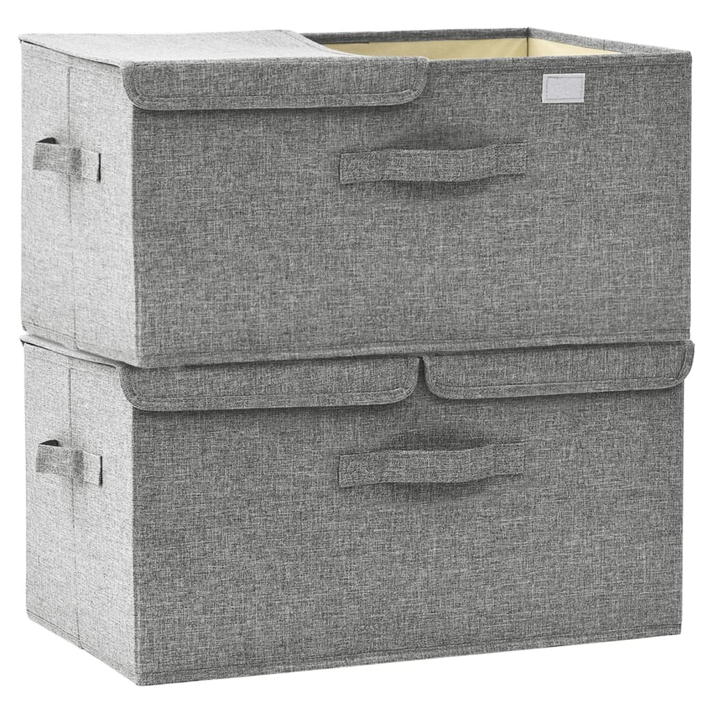 8720286505373_g_en_hd_4 vidaXL Storage Boxes 2 pcs Fabric 50x30x25 cm Grey - Image 6