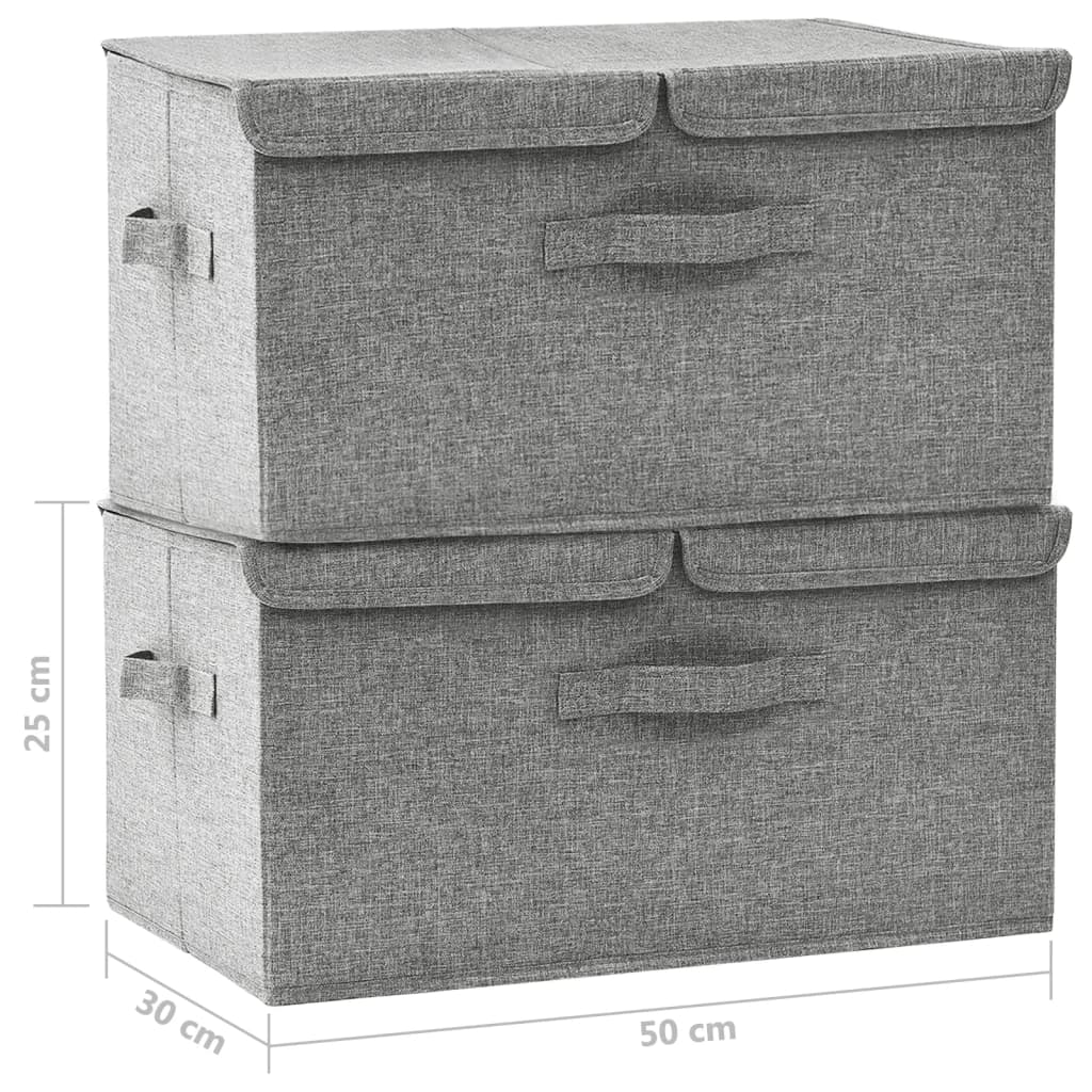 8720286505373_g_en_hd_9 vidaXL Storage Boxes 2 pcs Fabric 50x30x25 cm Grey - Image 11