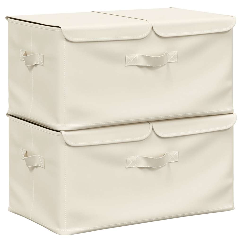 8720286505397_a_en_hd_1 vidaXL Storage Boxes 2 pcs Fabric 50x30x25 cm Cream - Image 2