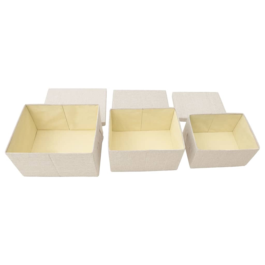 8720286505427_g_en_hd_6 vidaXL Stackable Storage Box Set of 3 Piece Fabric Cream - Image 8