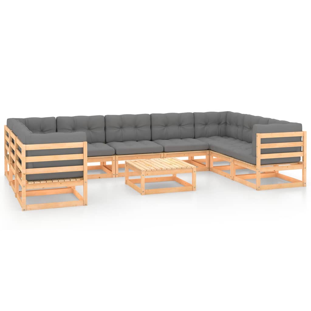 8720286507360_a_en_hd_1 vidaXL 10 Piece Garden Lounge Set with Cushions Solid Pinewood - Image 2