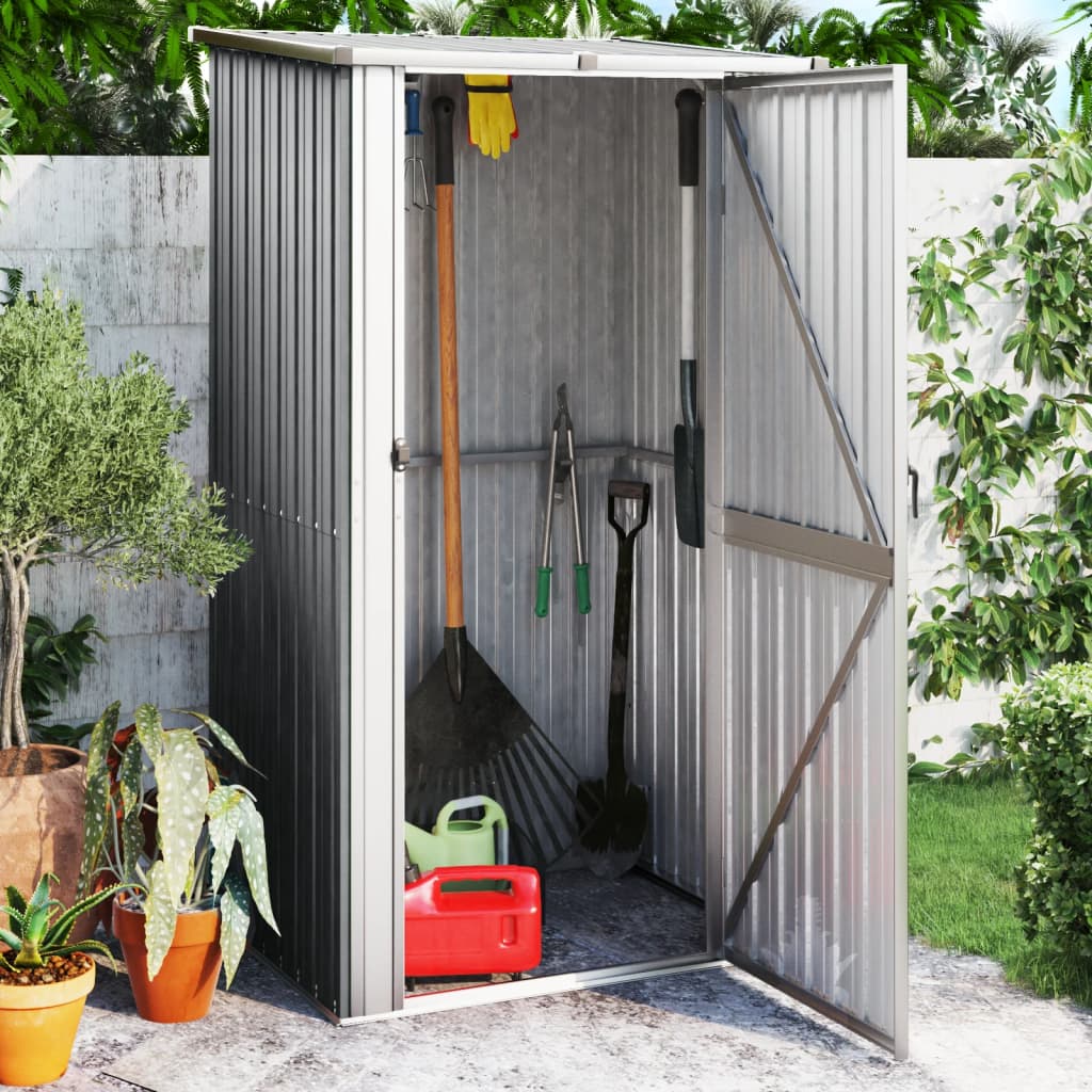 8720286512692_m_en_hd_1 vidaXL Garden Shed Grey 118.5x97x209.5 cm Galvanised Steel - Image 1