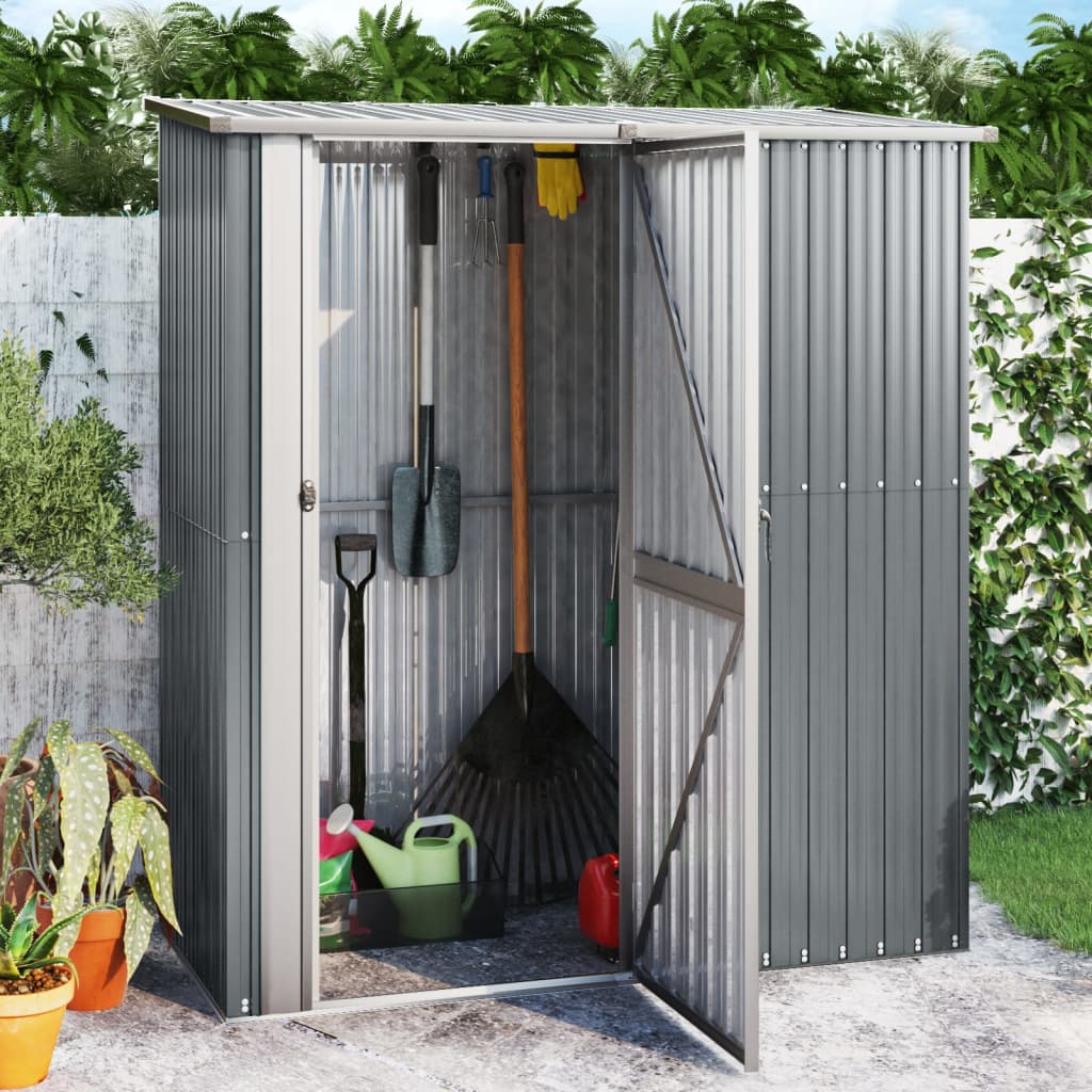 8720286512739_m_en_hd_1 vidaXL Garden Shed Grey 180.5x97x209.5 cm Galvanised Steel - Image 1