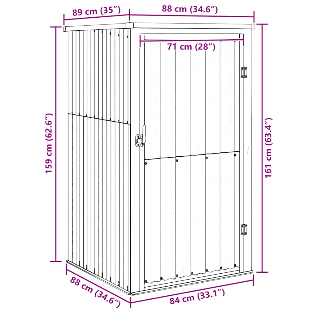 8720286512814_g_en_hd_6 vidaXL Garden Tool Shed Grey 88x89x161 cm Galvanised Steel - Image 8