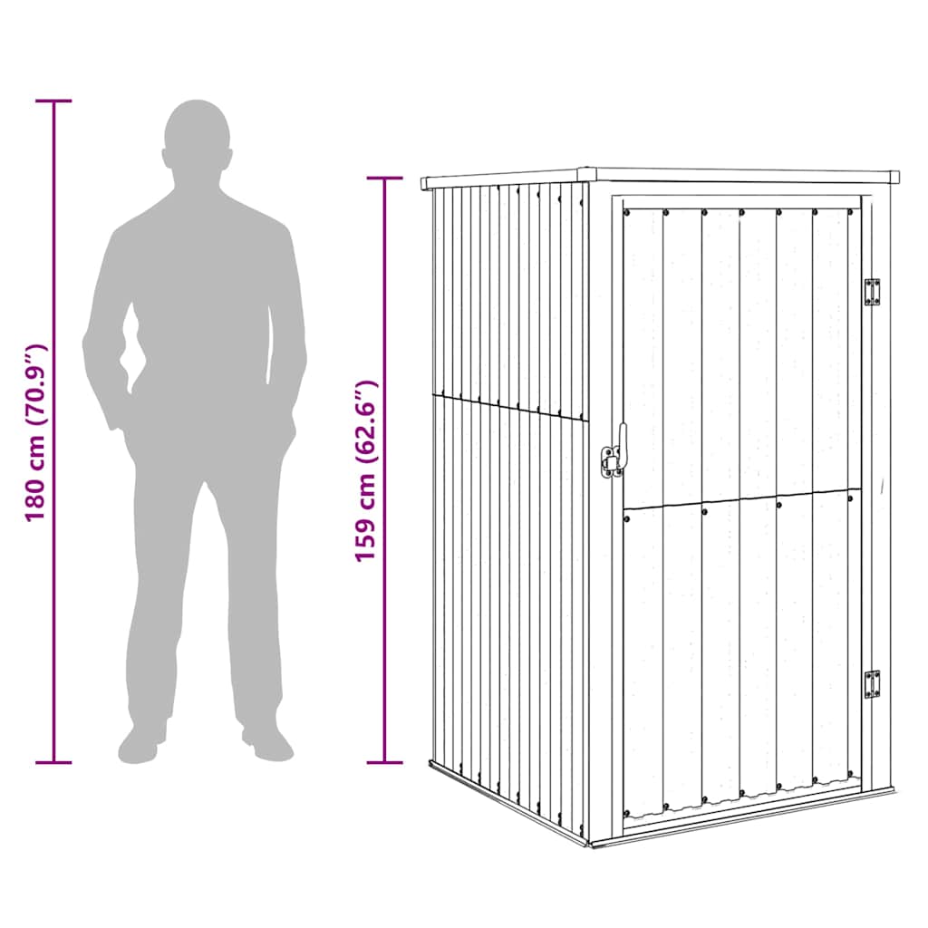 8720286512814_g_en_hd_7 vidaXL Garden Tool Shed Grey 88x89x161 cm Galvanised Steel - Image 9