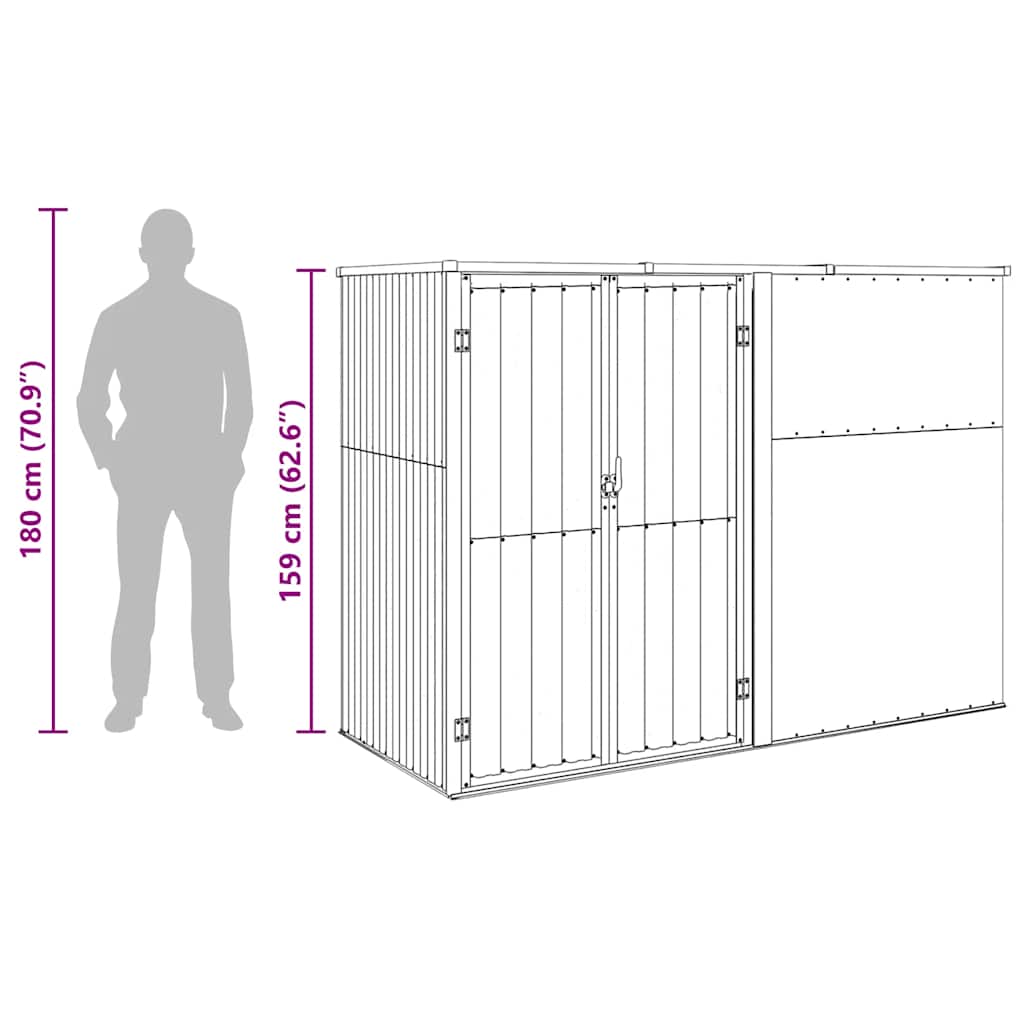 8720286512906_g_en_hd_6 vidaXL Garden Tool Shed Anthracite 225x89x161 cm Galvanised Steel - Image 8