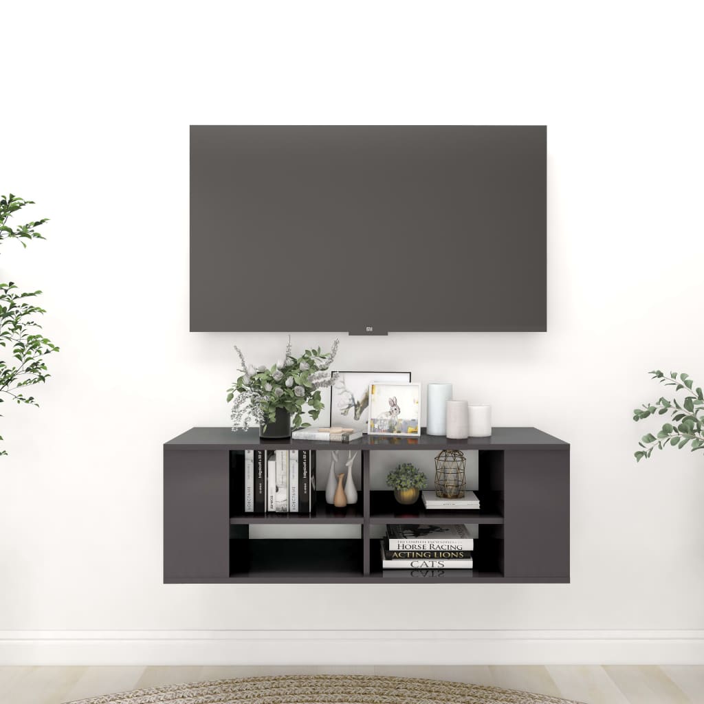 8720286541685_m_en_hd_1 vidaXL Wall-Mounted TV Cabinet High Gloss Grey 102x35x35 cm Engineered Wood - Image 1