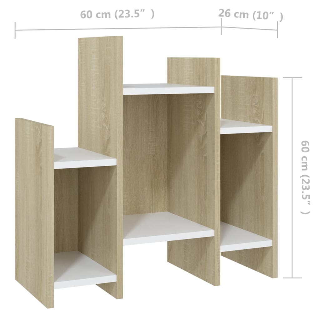 8720286542101_g_en_hd_5 vidaXL Side Cabinet Sonoma Oak and White 60x26x60 cm Engineered Wood - Image 8