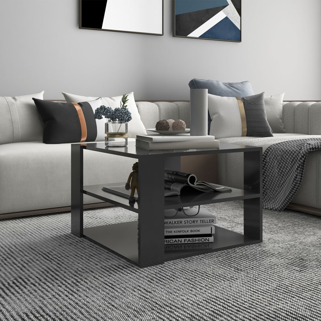 vidaXL Coffee Table Grey 60x60x40 cm Engineered Wood