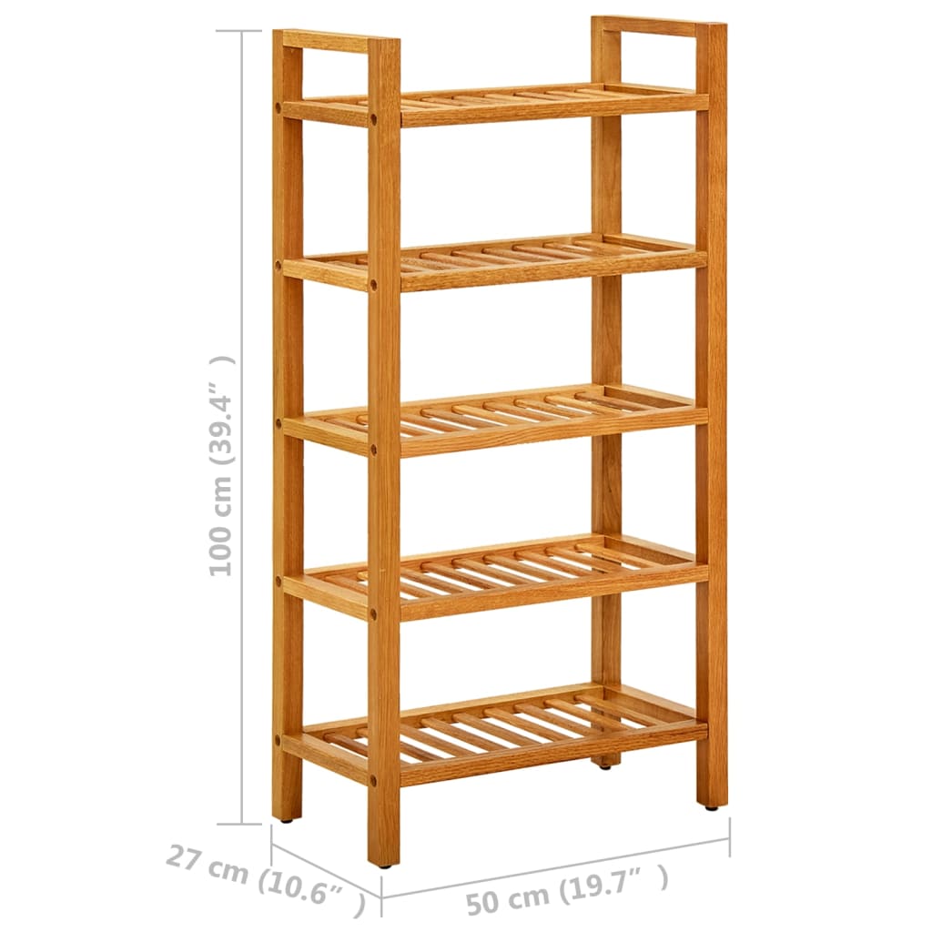 8720286543108_g_en_hd_5 vidaXL Shoe Rack with 5 Shelves 50x27x100 cm Solid Oak Wood - Image 7