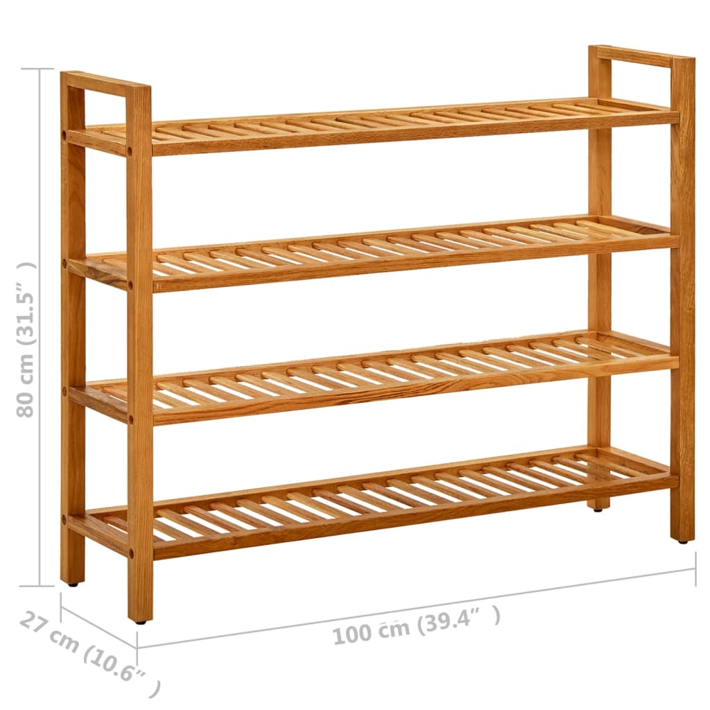 8720286543139_g_en_hd_5 vidaXL Shoe Rack with 4 Shelves 100x27x80 cm Solid Oak Wood - Image 7