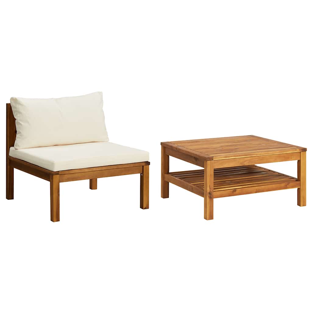 8720286557501_a_en_hd_1 vidaXL 2 Piece Garden Sofa Set with Cream White Cushions Acacia Wood - Image 2