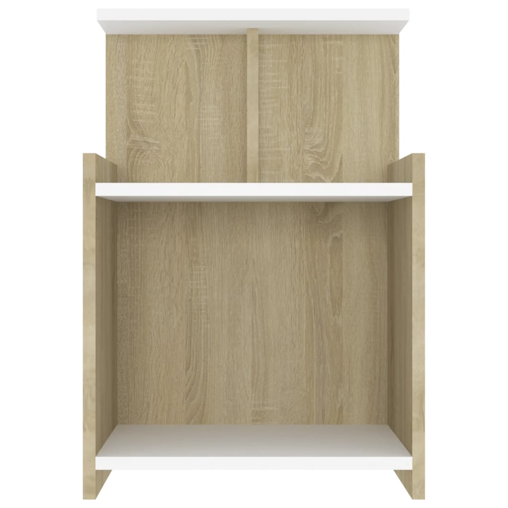 8720286557907_g_en_hd_1 vidaXL Bed Cabinet White and Sonoma Oak 40x35x60 cm Engineered Wood - Image 4