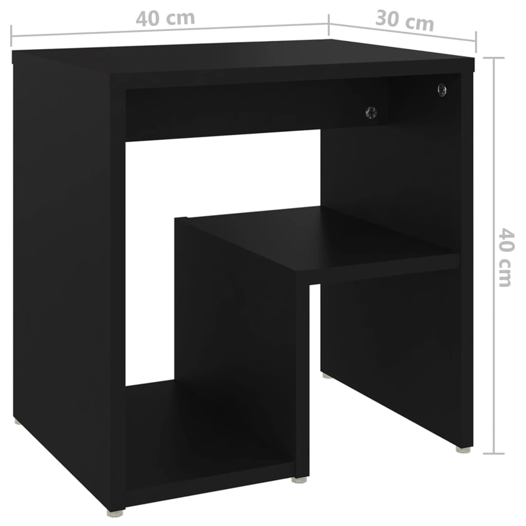 8720286558362_g_en_hd_4 vidaXL Bed Cabinet Black 40x30x40 cm Engineered Wood - Image 6