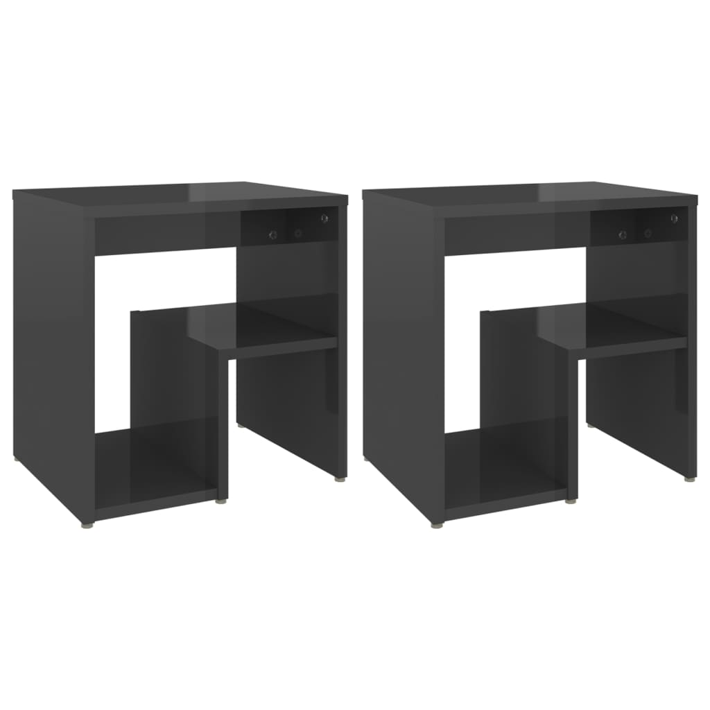 8720286558515_a_en_hd_1 vidaXL Bed Cabinets 2 pcs High Gloss Grey 40x30x40 cm Engineered Wood - Image 2