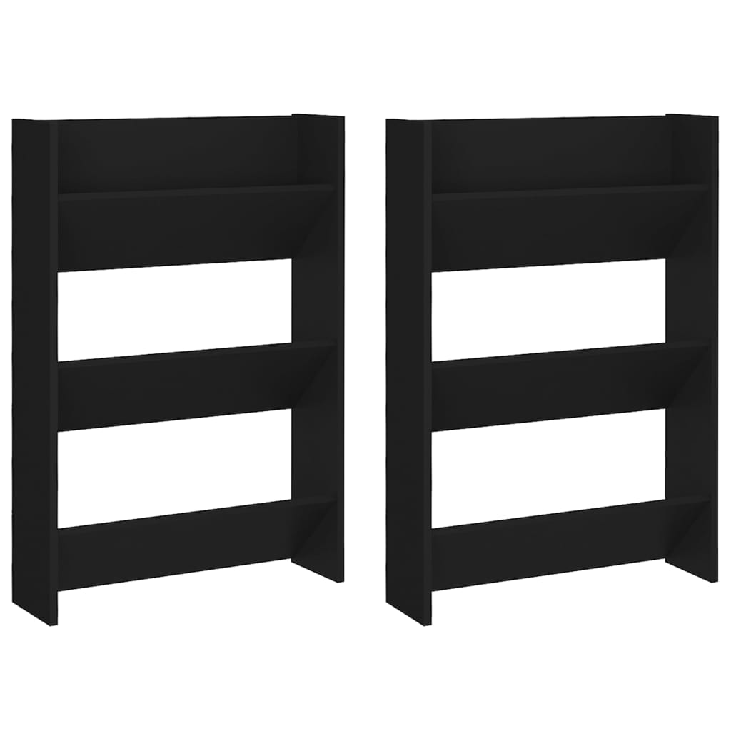 8720286559635_a_en_hd_1 vidaXL Wall Shoe Cabinets 2 pcs Black 60x18x90 cm Engineered Wood - Image 2