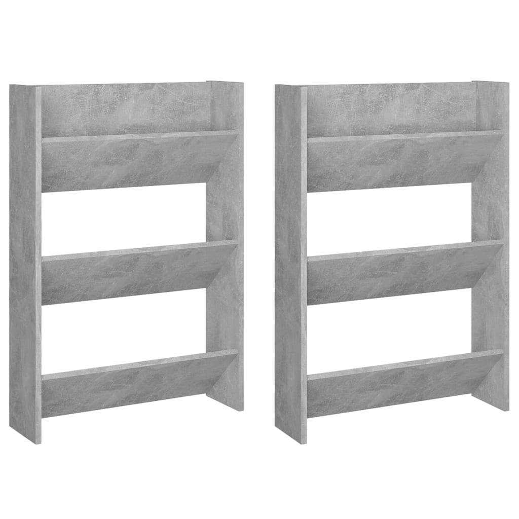 8720286559697_a_en_hd_1 vidaXL Wall Shoe Cabinets 2 pcs Concrete Grey 60x18x90 cm Engineered Wood - Image 2