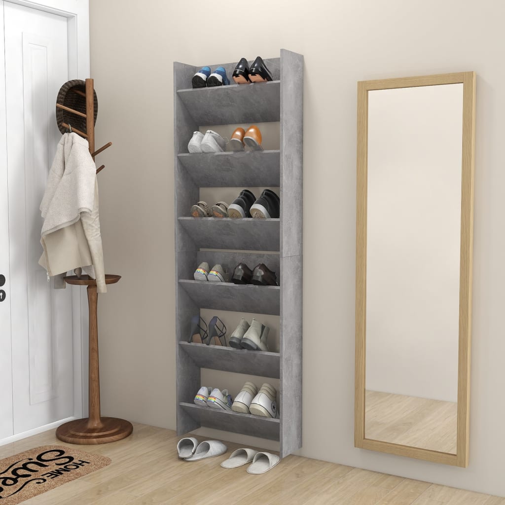 8720286559697_g_en_hd_2 vidaXL Wall Shoe Cabinets 2 pcs Concrete Grey 60x18x90 cm Engineered Wood - Image 5
