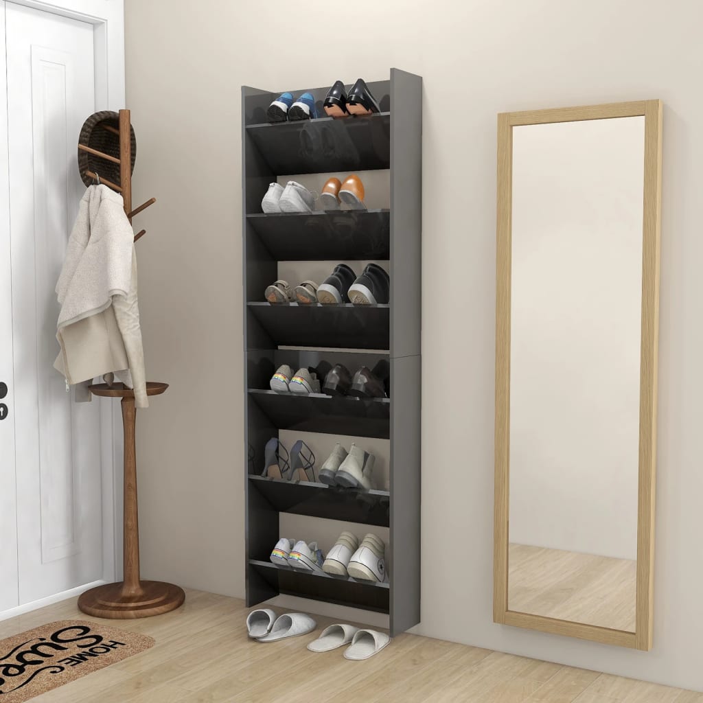 8720286559772_g_en_hd_2 vidaXL Wall Shoe Cabinets 2 pcs High Gloss Grey 60x18x90 cm Engineered Wood - Image 5