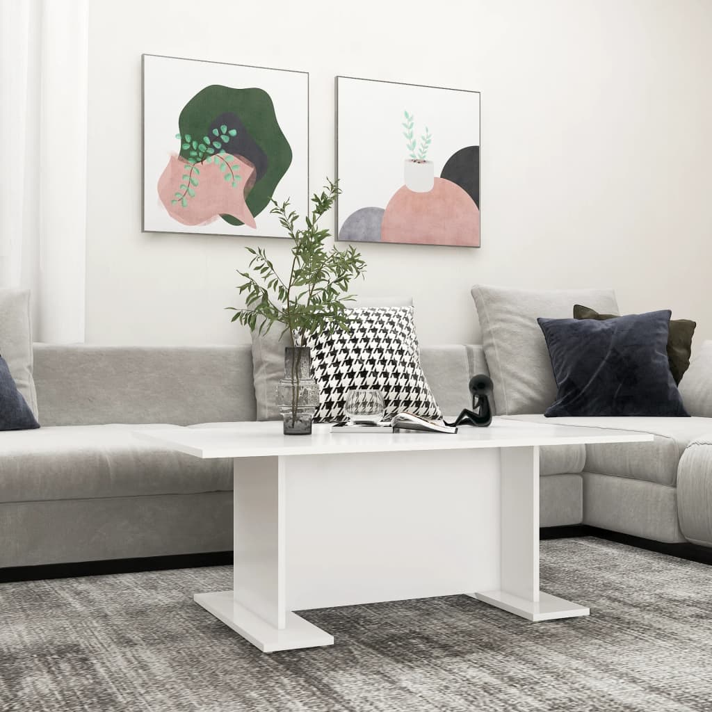 vidaXL Coffee Table White 103.5x60x40 cm Engineered Wood