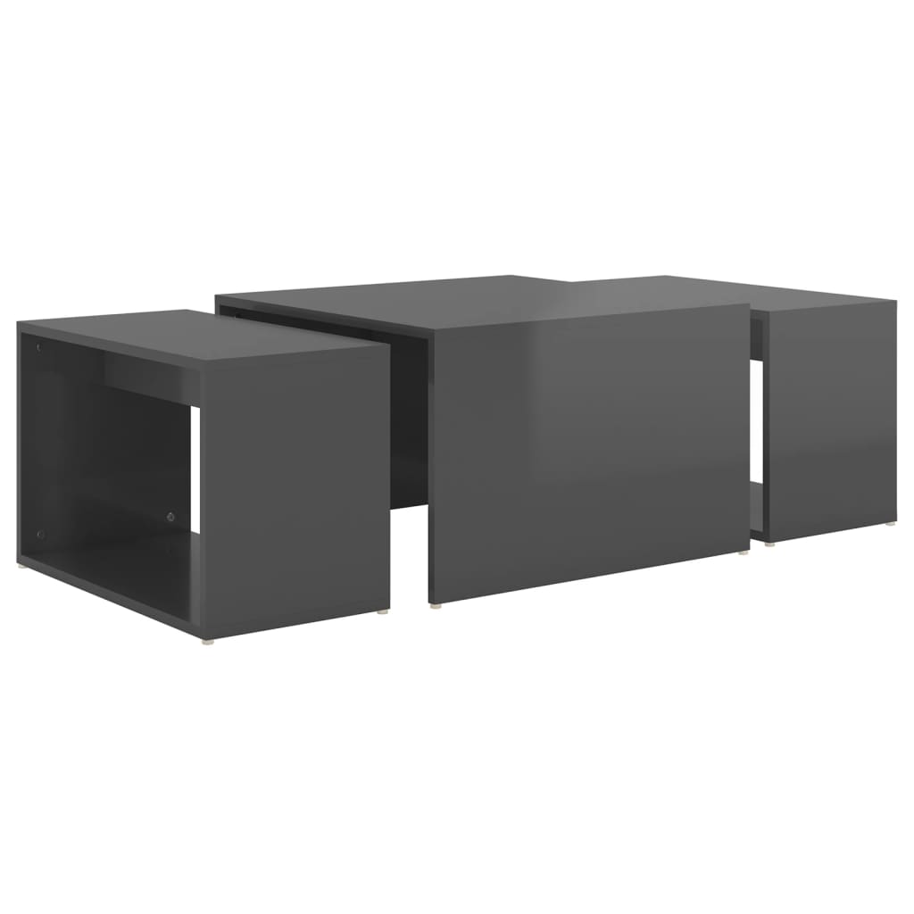 8720286561034_g_en_hd_3 vidaXL 3 Piece Nesting Coffee Table Set High Gloss Grey 60x60x38 cm - Image 5