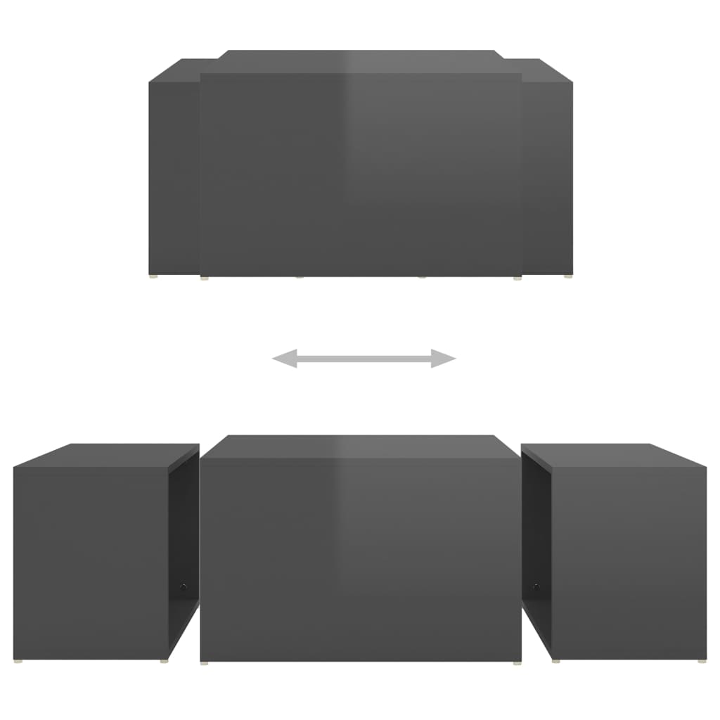 8720286561034_g_en_hd_5 vidaXL 3 Piece Nesting Coffee Table Set High Gloss Grey 60x60x38 cm - Image 7