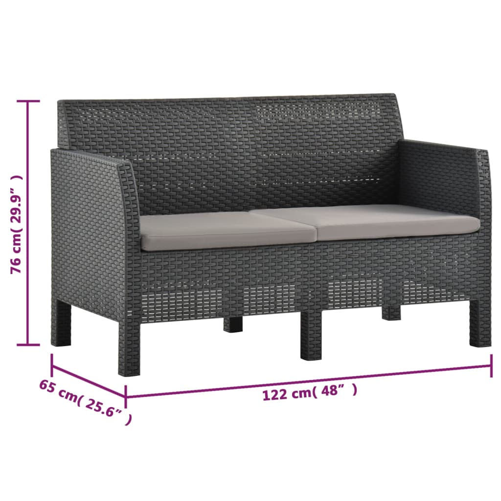 8720286562376_g_en_hd_9 vidaXL 2 Piece Garden Lounge Set with Cushions PP Rattan Anthracite - Image 11