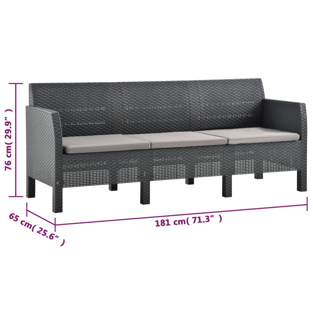 8720286562383_g_en_hd_9 vidaXL 2 Piece Garden Lounge Set with Cushions PP Rattan Anthracite - Image 11