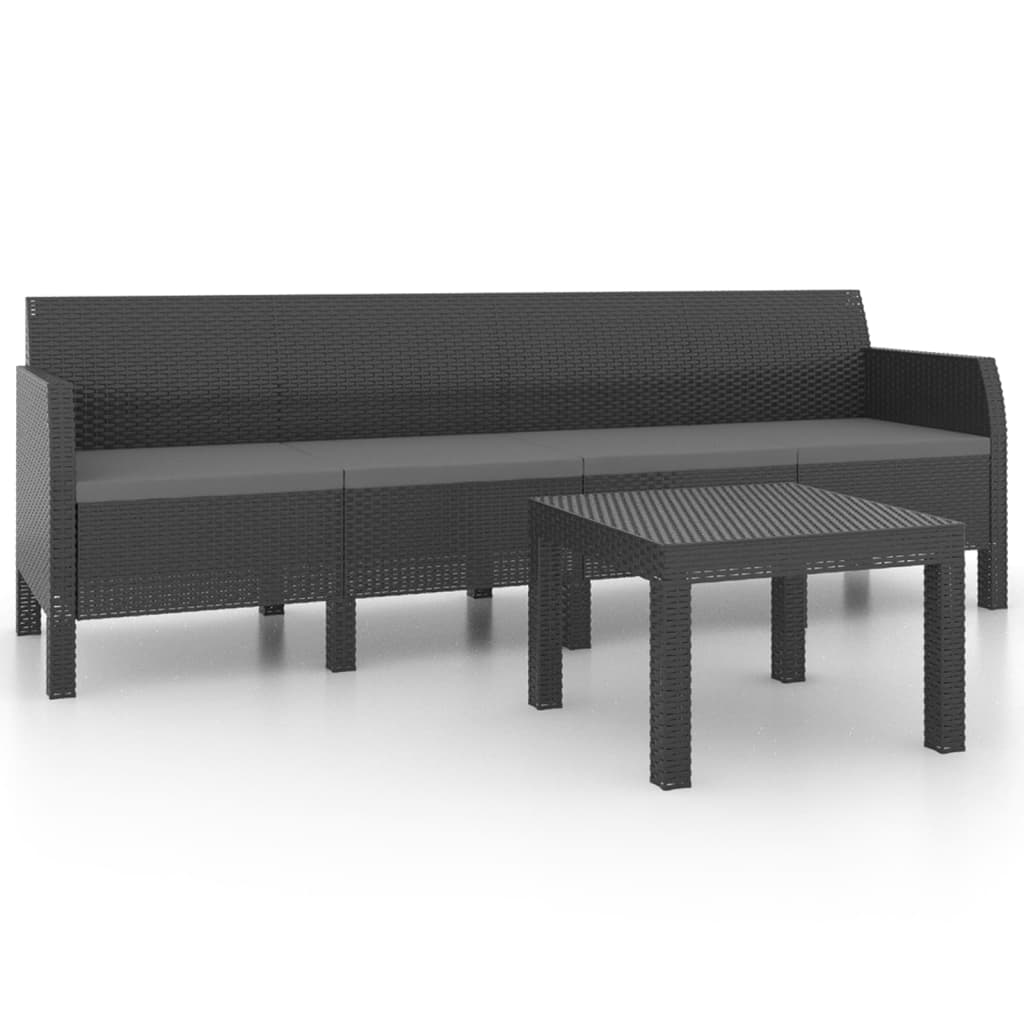 8720286562406_a_en_hd_1 vidaXL 2 Piece Garden Lounge Set with Cushions PP Rattan Anthracite - Image 2
