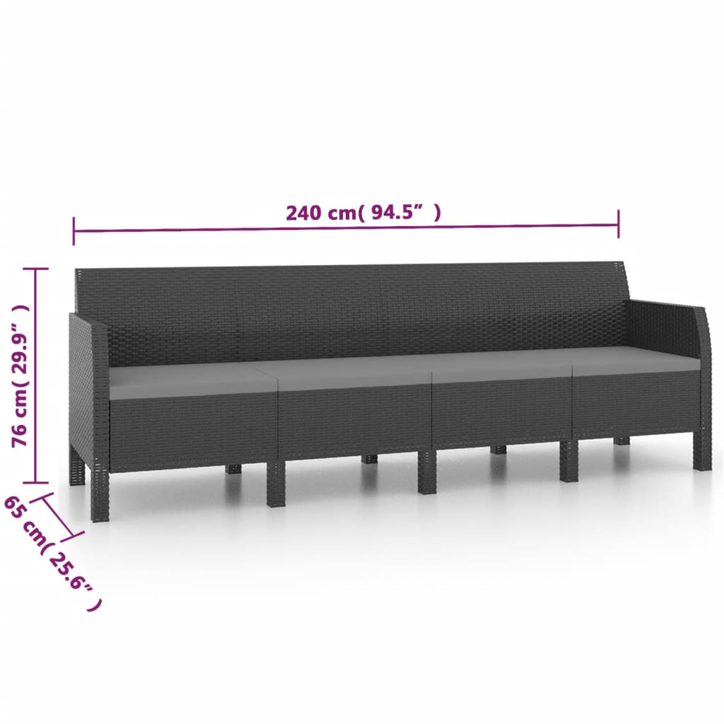 8720286562406_g_en_hd_6 vidaXL 2 Piece Garden Lounge Set with Cushions PP Rattan Anthracite - Image 8