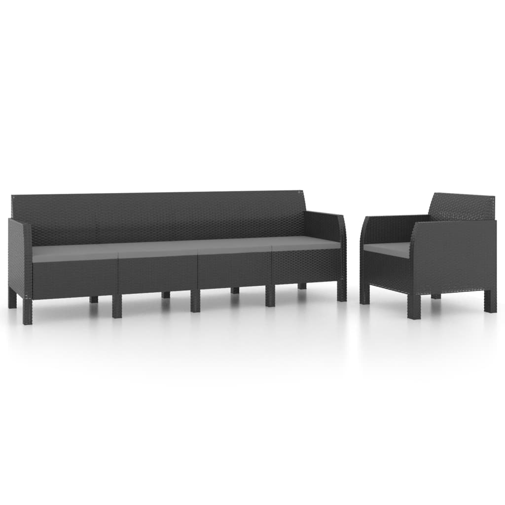 8720286562437_a_en_hd_1 vidaXL 2 Piece Garden Lounge Set with Cushions PP Rattan Anthracite - Image 2