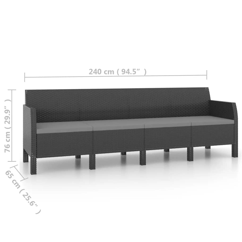 8720286562437_g_en_hd_7 vidaXL 2 Piece Garden Lounge Set with Cushions PP Rattan Anthracite - Image 9