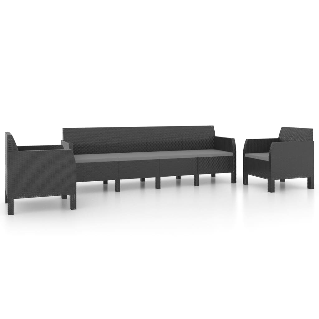 8720286562451_a_en_hd_1 vidaXL 3 Piece Garden Lounge Set with Cushions PP Rattan Anthracite - Image 2