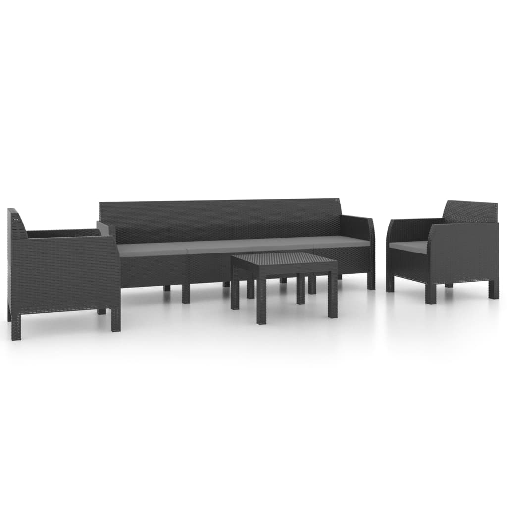 8720286562468_a_en_hd_1 vidaXL 4 Piece Garden Lounge Set with Cushions PP Rattan Anthracite - Image 2