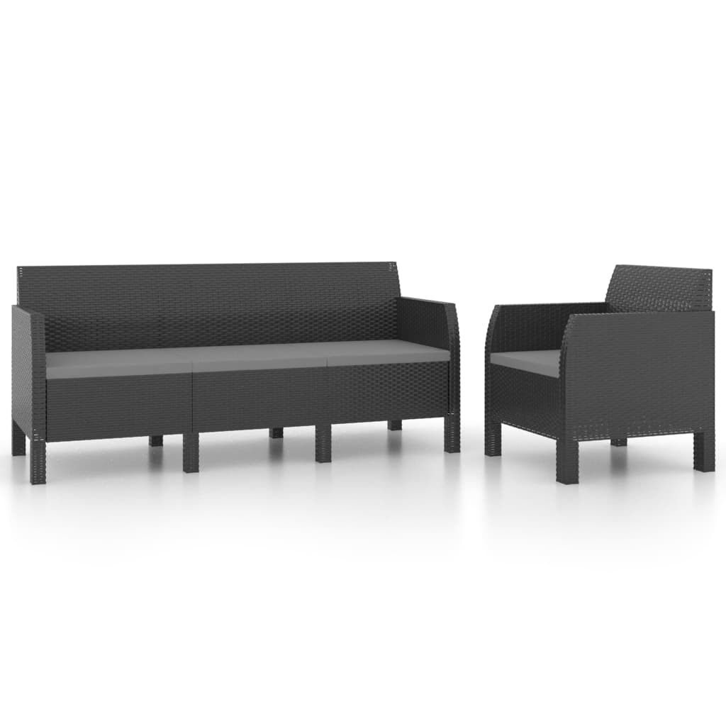 8720286562475_a_en_hd_1 vidaXL 2 Piece Garden Lounge Set with Cushions PP Rattan Anthracite - Image 2