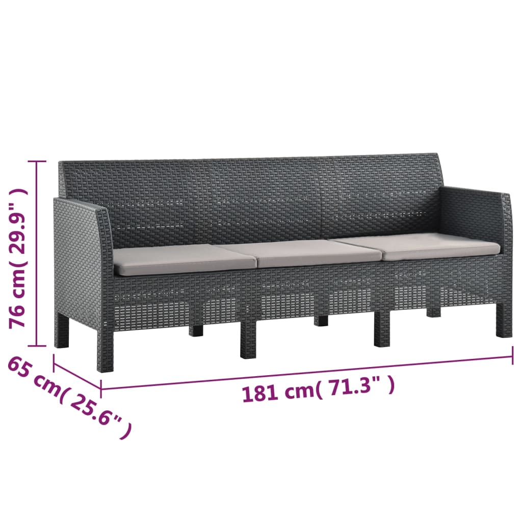 8720286562475_g_en_hd_10 vidaXL 2 Piece Garden Lounge Set with Cushions PP Rattan Anthracite - Image 12
